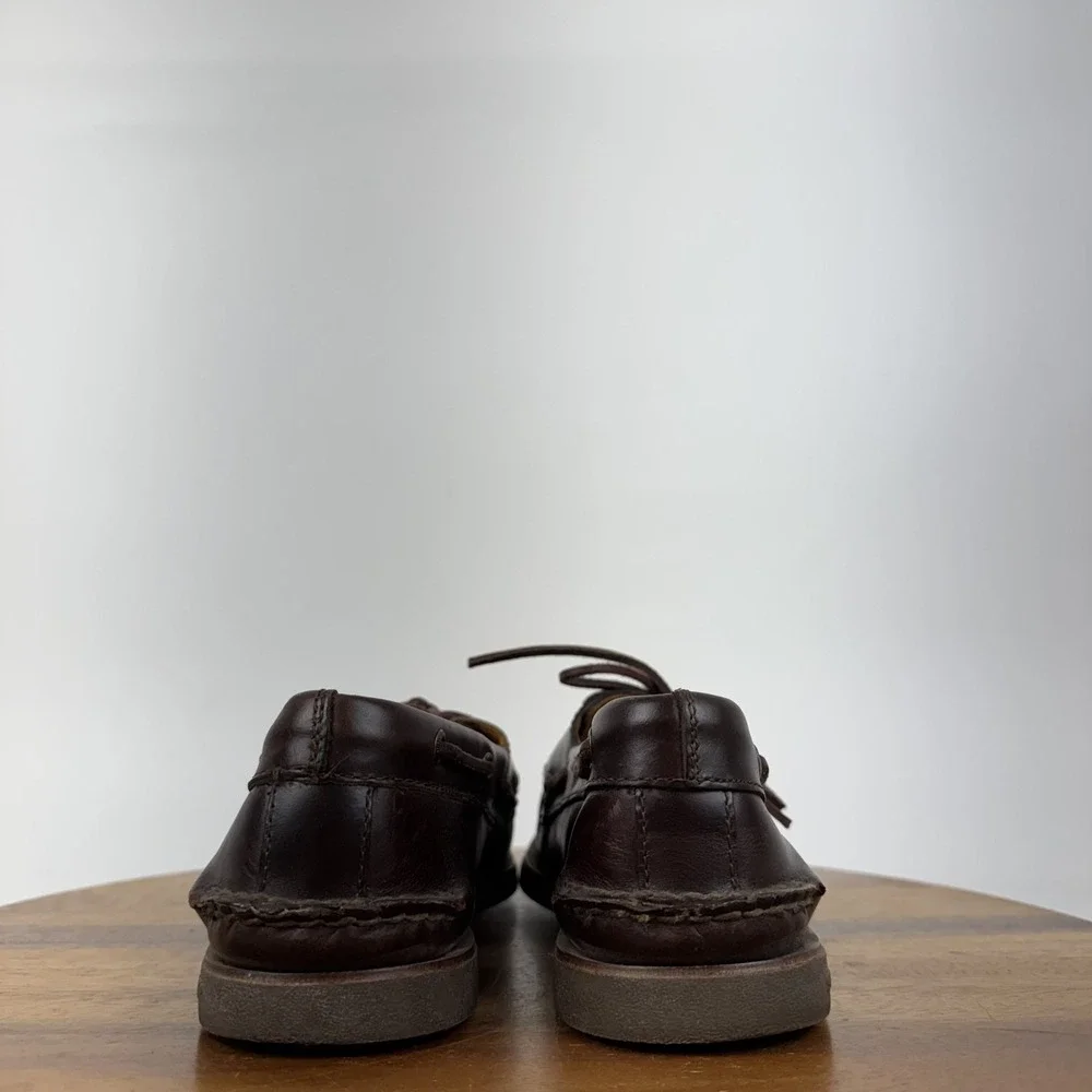 Mens Sperry Top-Sider Gold Cup 2-Eye Brown Leather Boat Deck Shoes Size 10 M GUC